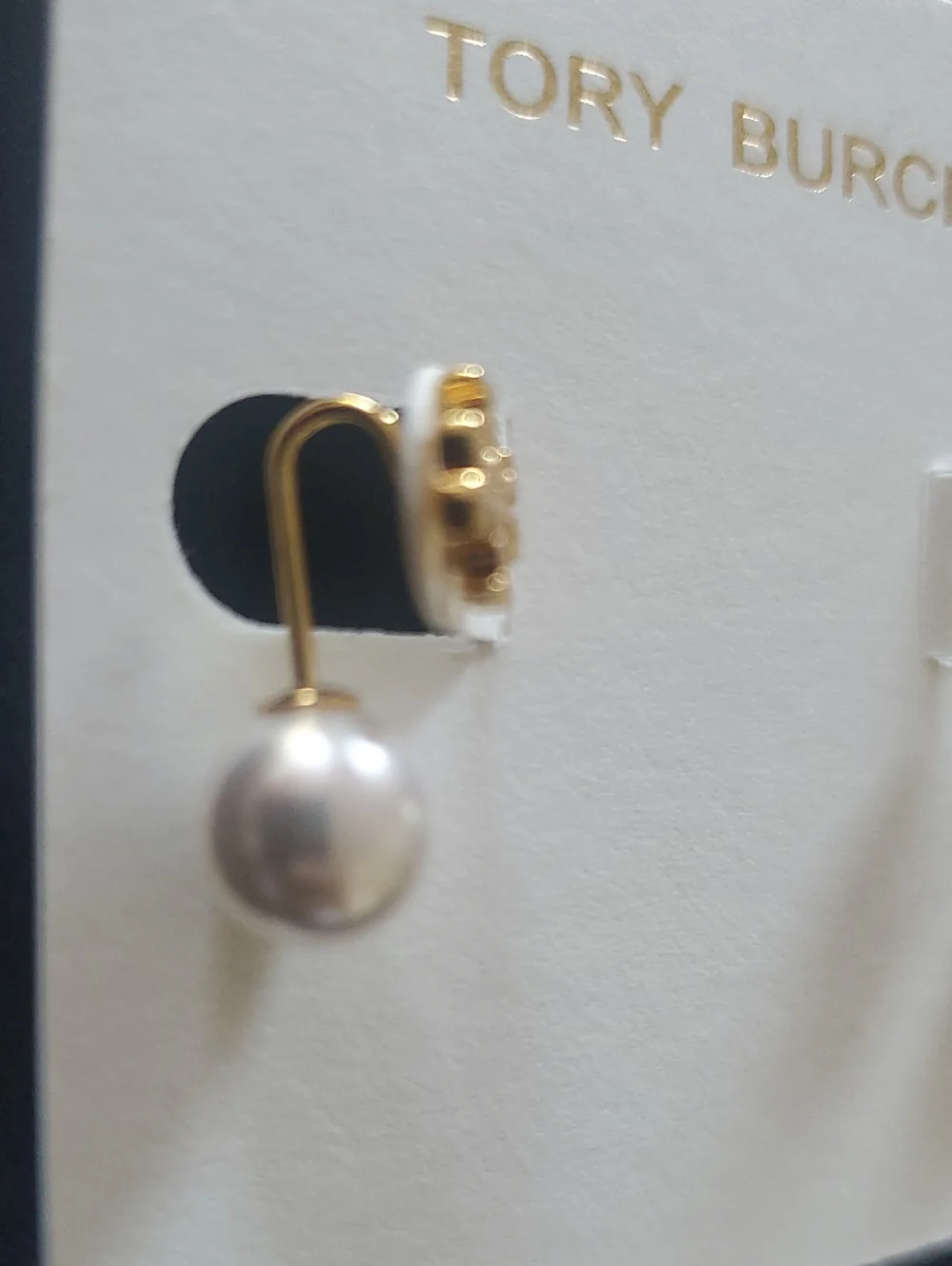 Tory Burch Faux Pearl Front/Back Earrings